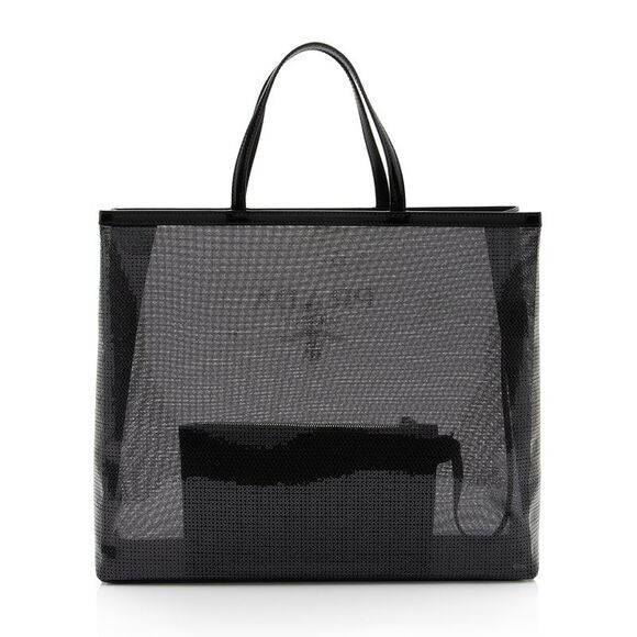 Prada Sequin Mesh Logo Large Tote - Picture 3 of 15